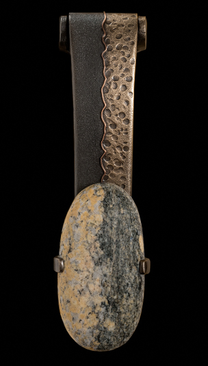 Metal and granite door knocker