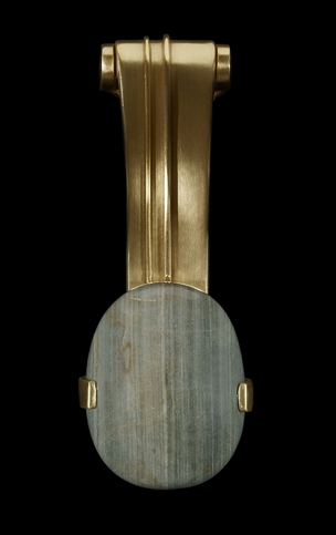 Metal and polished slate door knocker